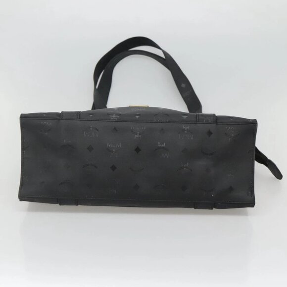 MCM Vicetos Logogram Shoulder Bag PVC Black Auth ar13398 - Picture 10 of 15